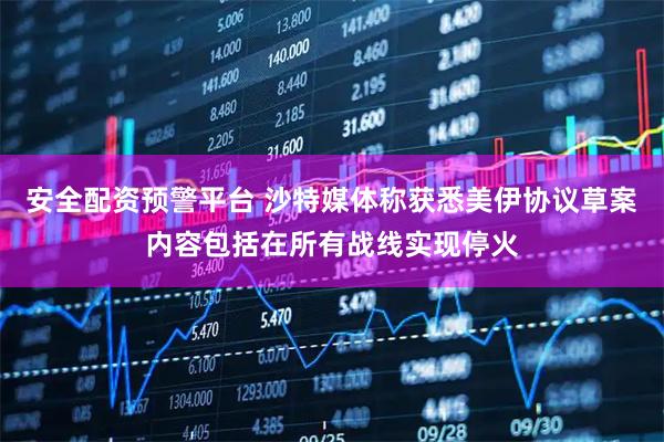安全配资预警平台 沙特媒体称获悉美伊协议草案　内容包括在所有战线实现停火